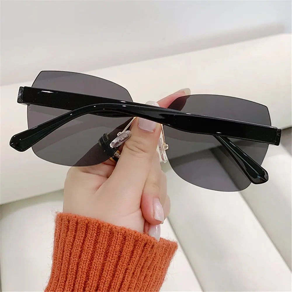 Vintage Rimless Sunglasses 2024 Women Gradient Sunglasses  Summer Shades Fashion UV400  Frameless Sun Glasses Ladies Eyeglasses