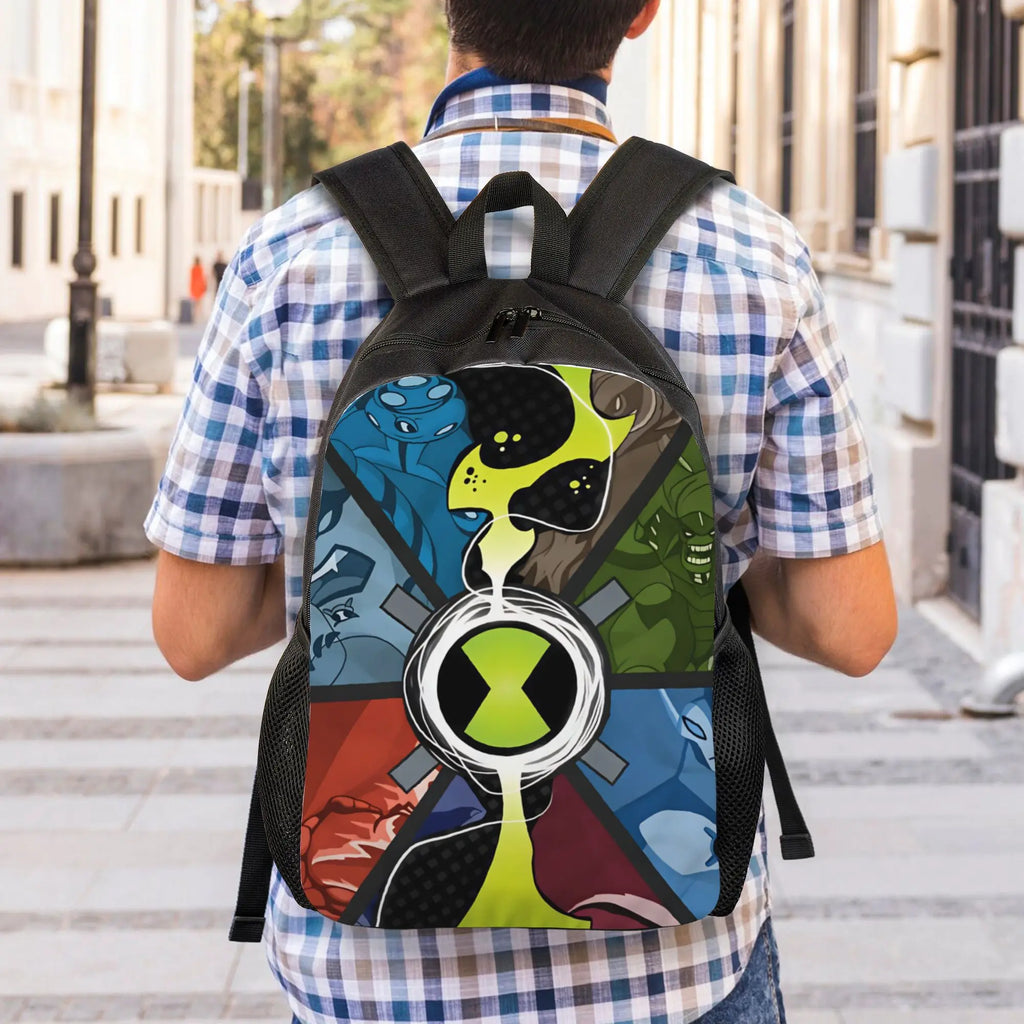 Ben 10 Cartoon Animation Backpack Male  Pattern Backpacks Polyester Kawaii School Bags Daily Designer Rucksack