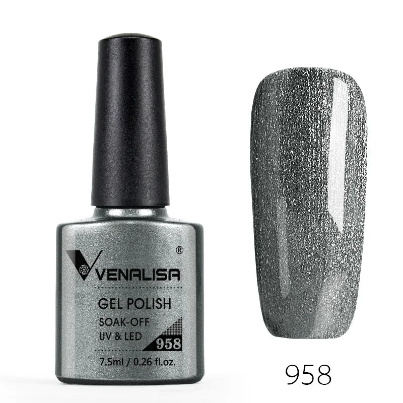 Venalisa Nail Gel Polish Semi Permanent Salon Quality TPO Free Glitter 7.5ml Soak off UV LED Nail Gel Varnish