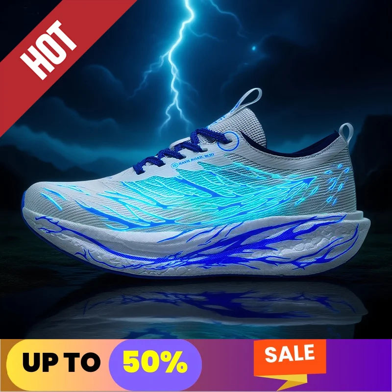Fluorescence Running Shoes CarbonBoard Marathon Men Sports Breathable Women's Comfortable Athletic Sneakers Soft Wear Resistant