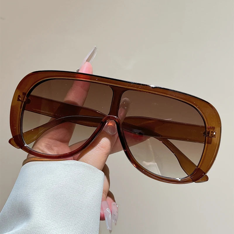 Sun Glasses Women Stylish Brand Design Beach Vacation Shades Oversize Sunglasses 2026 New in Fashion Outdoor Casual Decor
