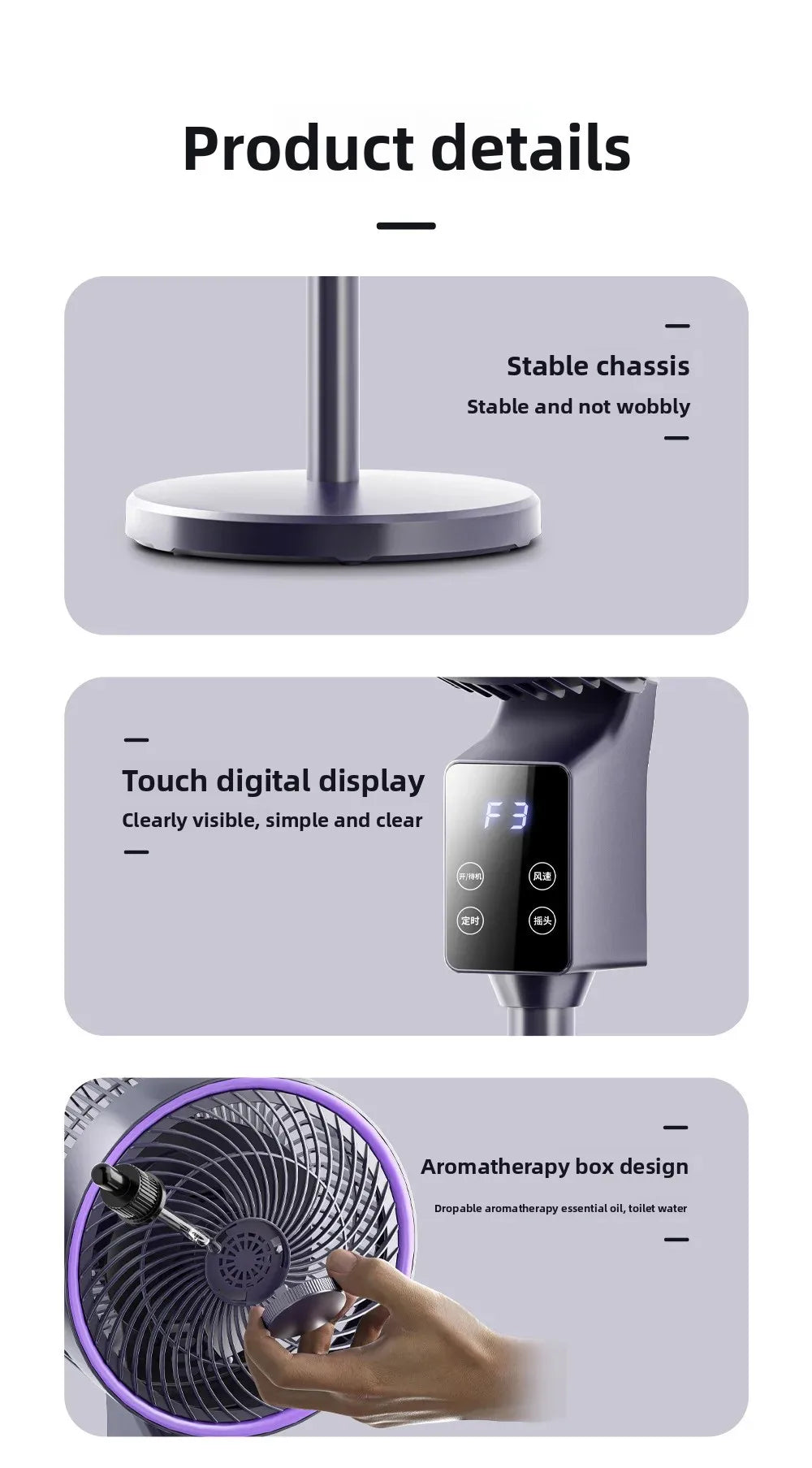 Air Circulator Fan with Aroma Diffuser,Long-Distance Oscillating Floor Fan for Home/Dorm,Energy-Saving 3-Speed Quiet Desk Fan
