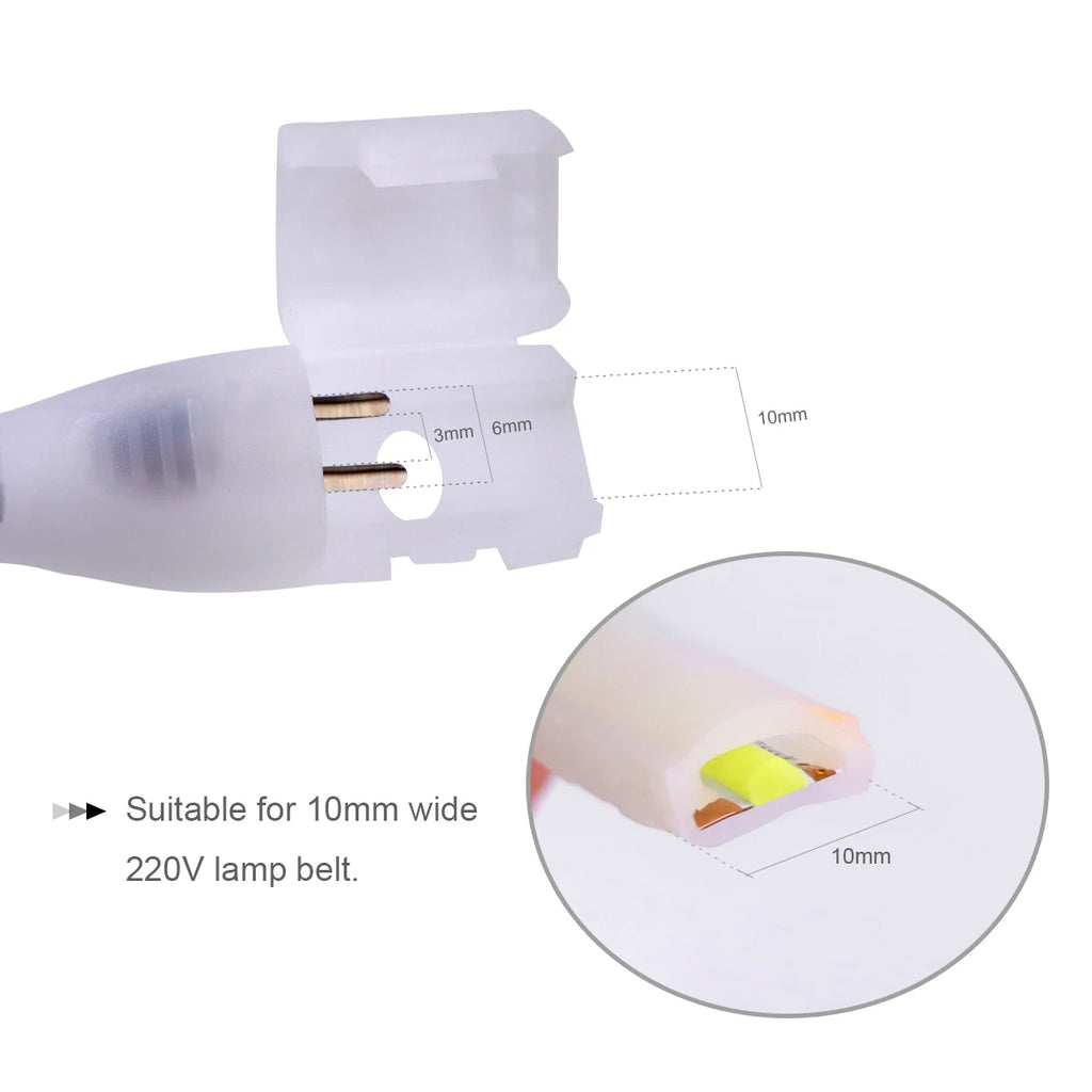 1M-5M 220V COB LED Strip Light Waterproof COB LED Tape US /EU Power Plug Flexible Ribbon Lamp For Bedroom Kitchen Outdoor Decor