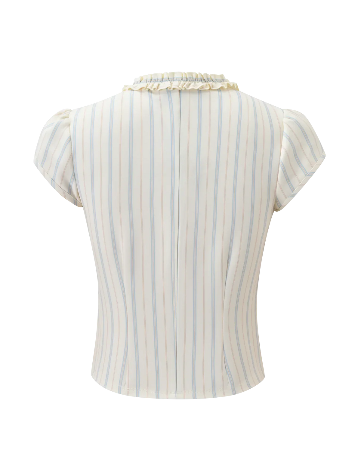 Chic Striped Shorts 2-piece Set Women Sexy Ruffled Short Sleeve V-neck Single Breasted Crop Top Sets Summer Female Clothing