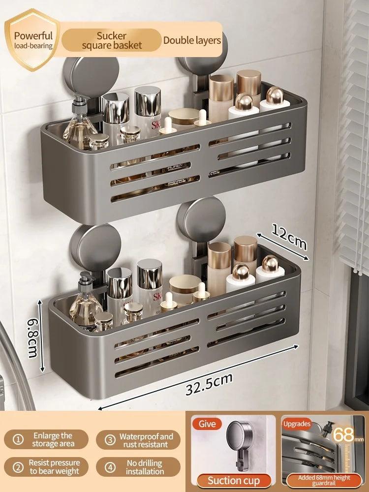 Bathroom Storage Shelf Suction Cup Perforation-Free Bathroom Triangle Toilet Wash Counter Corner Bathroom Storage Shelf