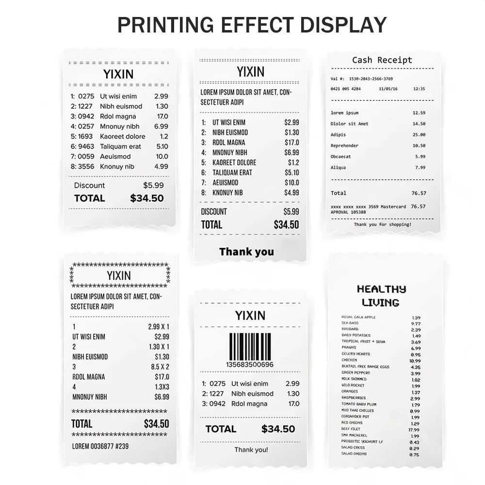 80mm/58mm Thermal Papers For Mini Thermal Receipt Printer PAD POS Printer 2 inch Paper Rolls For Business Bill Ticket Printing