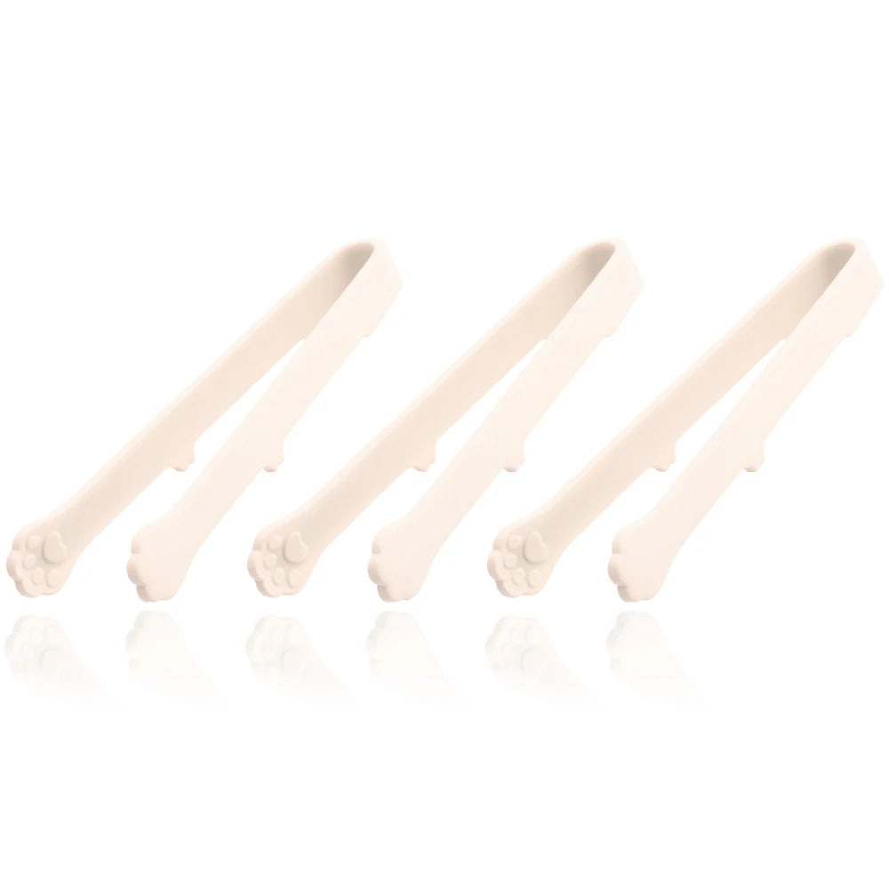 3Pcs Coffee Sugar Clip Silicone Anti-skid Ice Tongs Cat Paw Shape Food Cake Clamp Kitchen Gadgets Bar Buffet Tools Tweezer