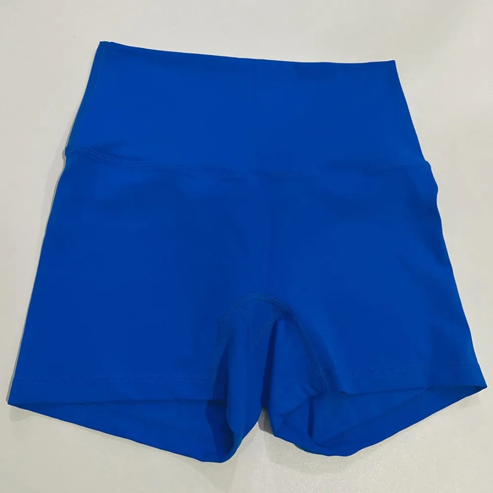 Solid Color Tight Compression Sport Short High Waist Yoga Ultrashort Legging Training Soft Women Gym Athletic Tight Squat Proof