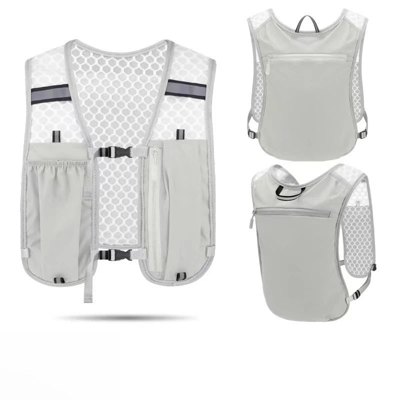New Running Water Bottle Storage Vest Lightweight Running Vest Reflective Hydration Water Chest Pack With Phone Holder