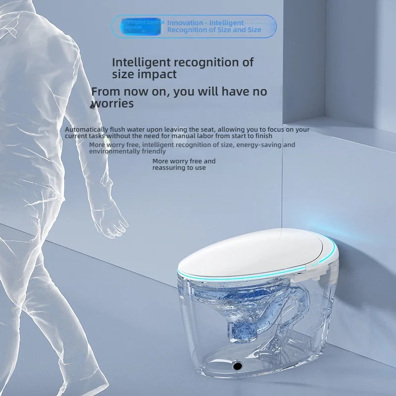 Luxury Automatic Smart Toilet, Ceramic Floor-to-ceiling Smart Toilet With Remote Control Function