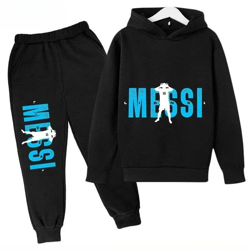 Spring Autumn Children's Set Sports Messi Print Hoodie Set Pants Suit 2pcs Set Boys Girls Kid Clothing Casual Fashion Tracksuit