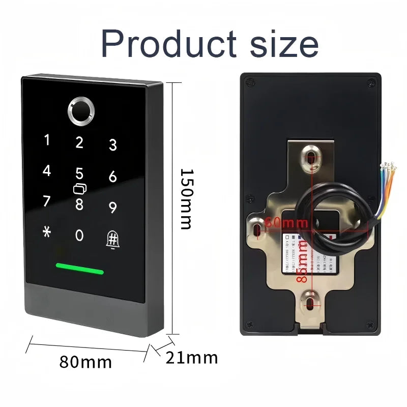 Facial Recognition Waterproof TTLock APP Fingerprint Access Control System Metal Frame Keyless Door Entry Smart RFID Card Reader