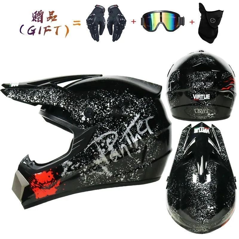 Off-road Motorcycle Helmet, Adult Motocross ATV Downhill MTB DH Helmet with Visor, DOT Approved Capacetes for Riding