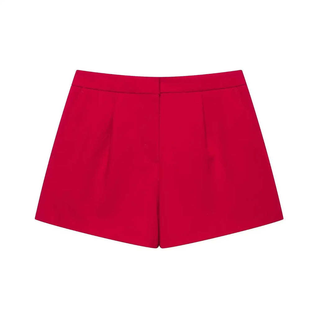 2026 Women Sweetheart Strap Top Mini Shorts Two Piece Set Summer Solid Color Ladies Office Daily Causal Commuter Short Set