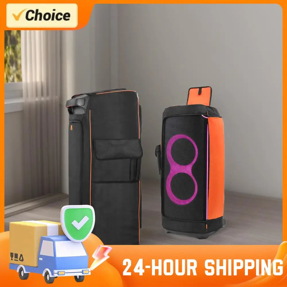 Multifunction Waterproof Speaker Cover for JBL Partybox Ultimate Speaker w/ Storage Pocket Large Capacity Dustproof Protect Bag