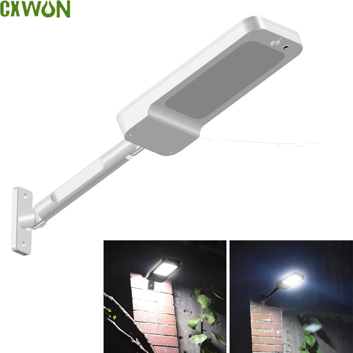 Outdoor Solar Lighting Lamp with Motion Detector - Solar Powered LED Lights in 4 Modes Security Flood Light for Garland And Wall
