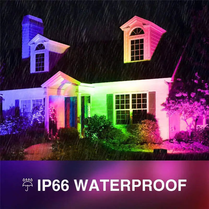 Led Spotlight Colorful Projector Lamp IP66 Outdoor Waterproof Tree Light 10/20/30/50W Garden Green Landscape Patio Lawn Lighting