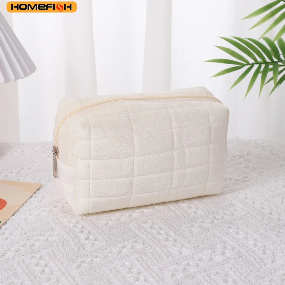 HOMEFISH Stylish Large‑Capacity Pillow‑Shaped Storage Bag, Portable Multifunctional Cosmetic & Pen Pouch For Women Daily Carry