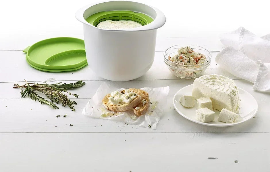 Silicone Microwave Fresh Cheese Maker Kit, Cheese Whey Drain Filter Bucket with Recipe for Homemade Cheese Kitchen Gadgets