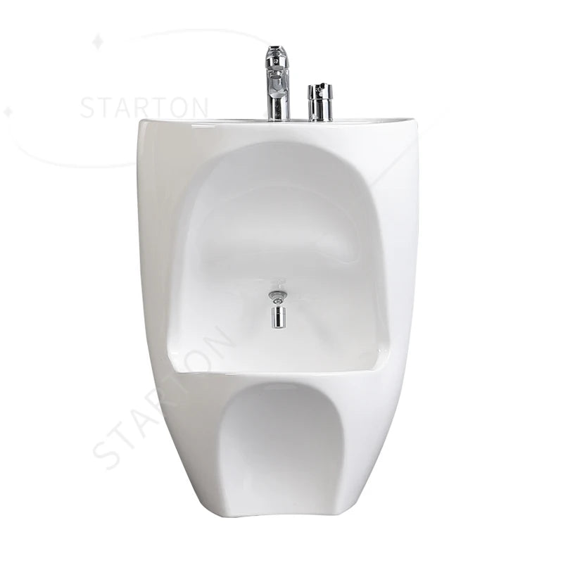 Ceramic Bathroom Sink Double Level Wash Stand Full Pedestal Basin