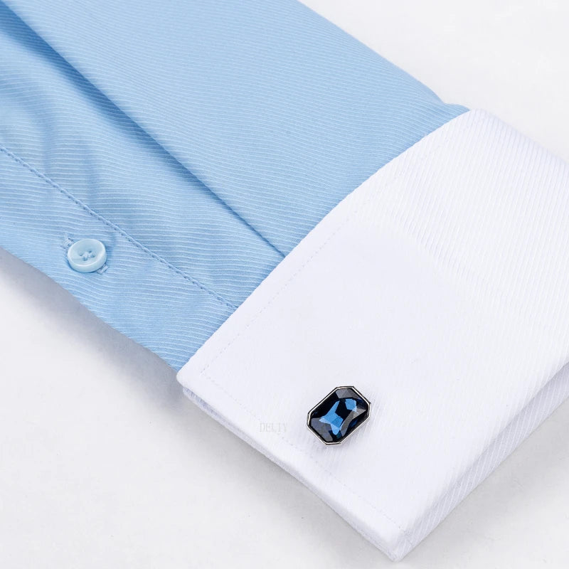 2026 Men's Long-sleeved Shirt High-grade Niche Chic Double Folded Sleeve Windsor Collar Dress Random SelectionFrench Cufflif