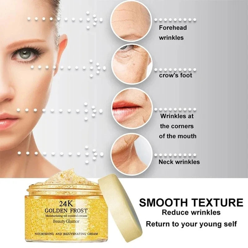 24K Gold Face Serum Fade Dark Circles Fine Line Anti Aging Cream Smoothing Nourishes Firming Lifting Brighten Skin Care Essence
