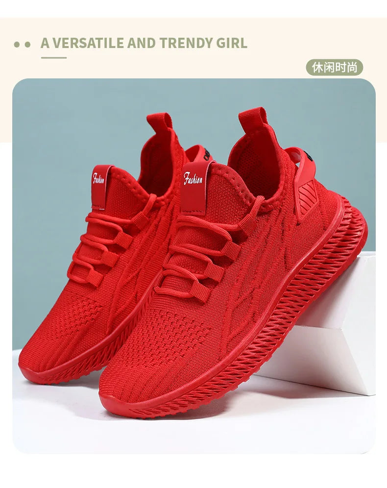 Yellow Sneakers For Women Shoes Slip On Flying Breathable Mesh Sneakers Woman Spring New Lightweight Tennis Ladies Casual Shoes