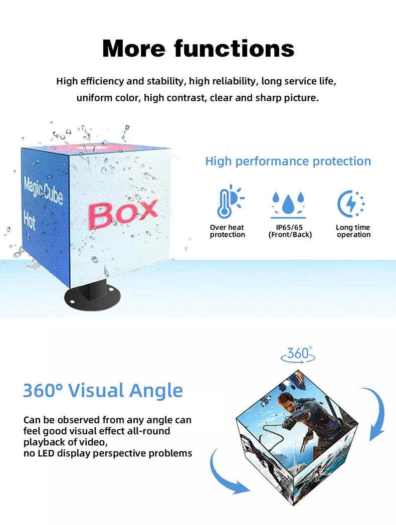 Customized  LED Magic Square Display Advertising Cube  LED Screen Unique LED Display Screen