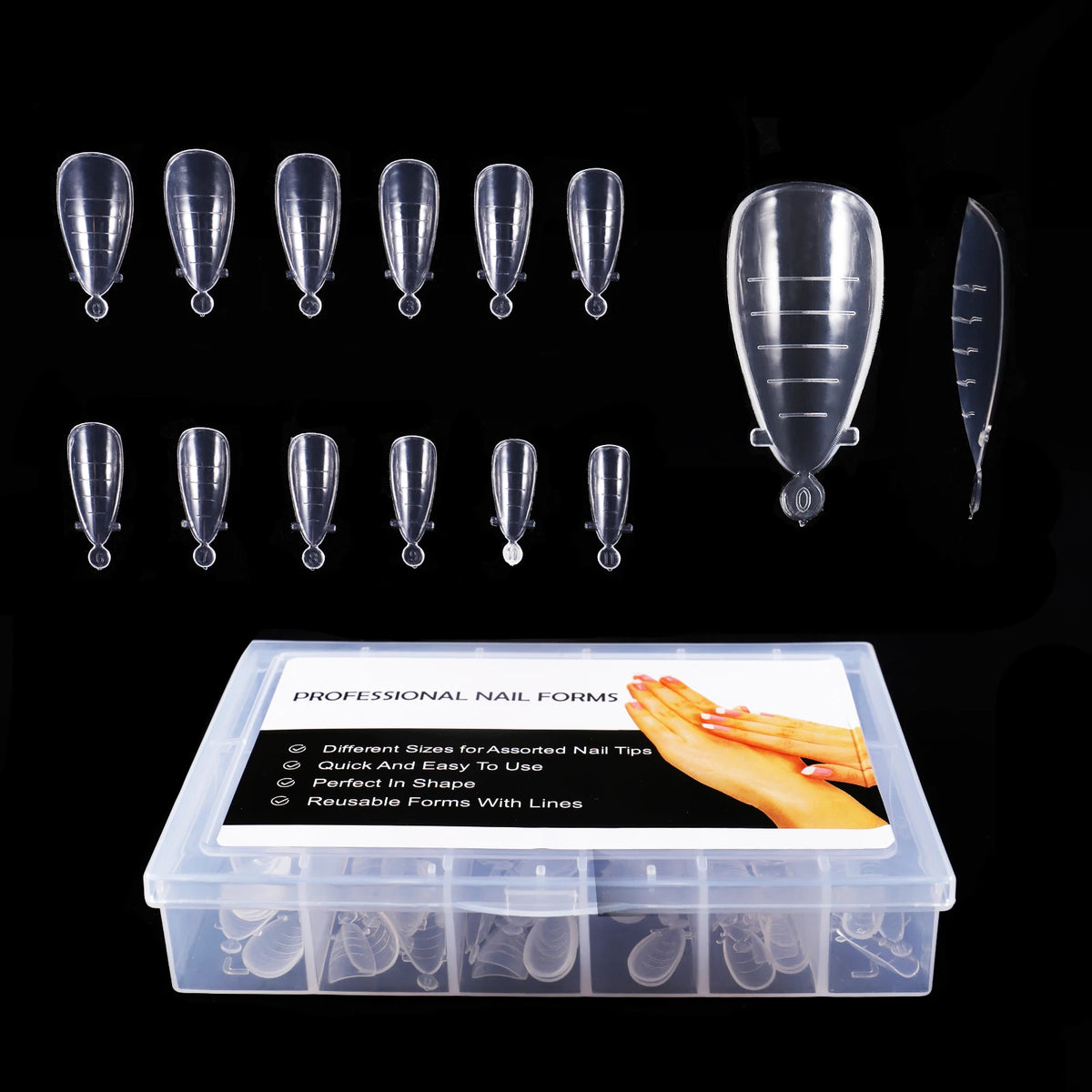 BNG Top Forms for Nails Dual Forms Nails Forms for Extension Full Cover Quick Building Gel Mold Tips Poly Nail Gel Mold