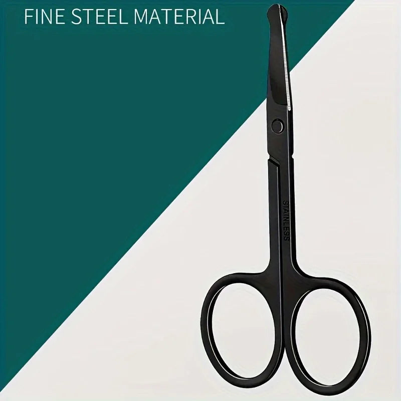 Precision Nose Hair Scissors, Round Tip Scissors for Eyebrows, Beard, Mustache and Ear Hair Trimming Facial Grooming Tools with