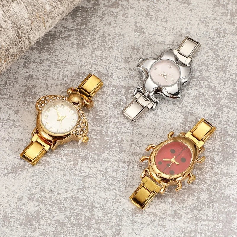 Irregular alloy case Arabic numeral classic dial Stars-shaped diamond-encrusted fashion Stainless Steel Bracelet ladies watch