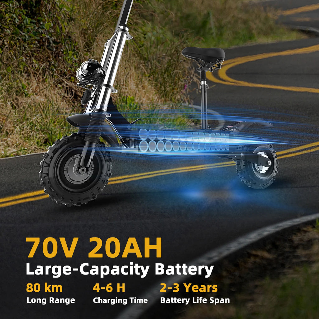 Single/Dual Motor Electric Scooter for Adults Max Speed 85km/h 500-6000W 30-100KM Range Foldable E-Scooter 10inch 11inch Tire