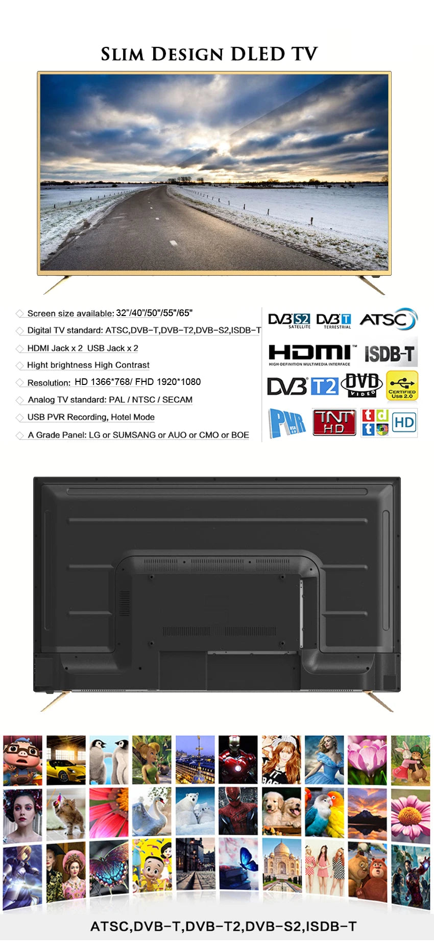 Frameless Big Screen Smart Television UHD High Quality Outdoor Protective Case 75 Inch TV Advertising Online TV Android