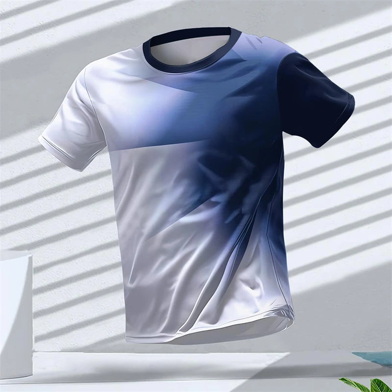 Geometric Graphic 3D Printed Sports T Shirts Summer Casual Running Table Tennis T-shirts Trendy Streetwear Mens Tees Fashion
