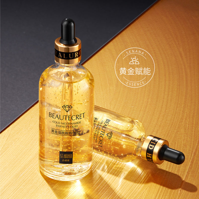 Face Serum Nicotinamide Moisturizing Facial Essence Liquid 24K Pure Gold Refreshing Anti-Aging Skin Care