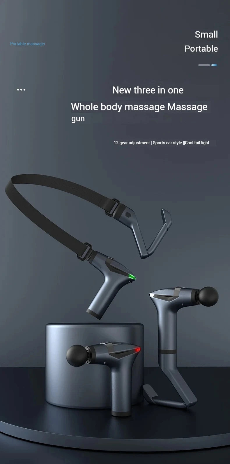 Hot Selling Long-handle Electric Massage Gun Multifunctional for Muscle Relaxation Deep Tissue Percussion