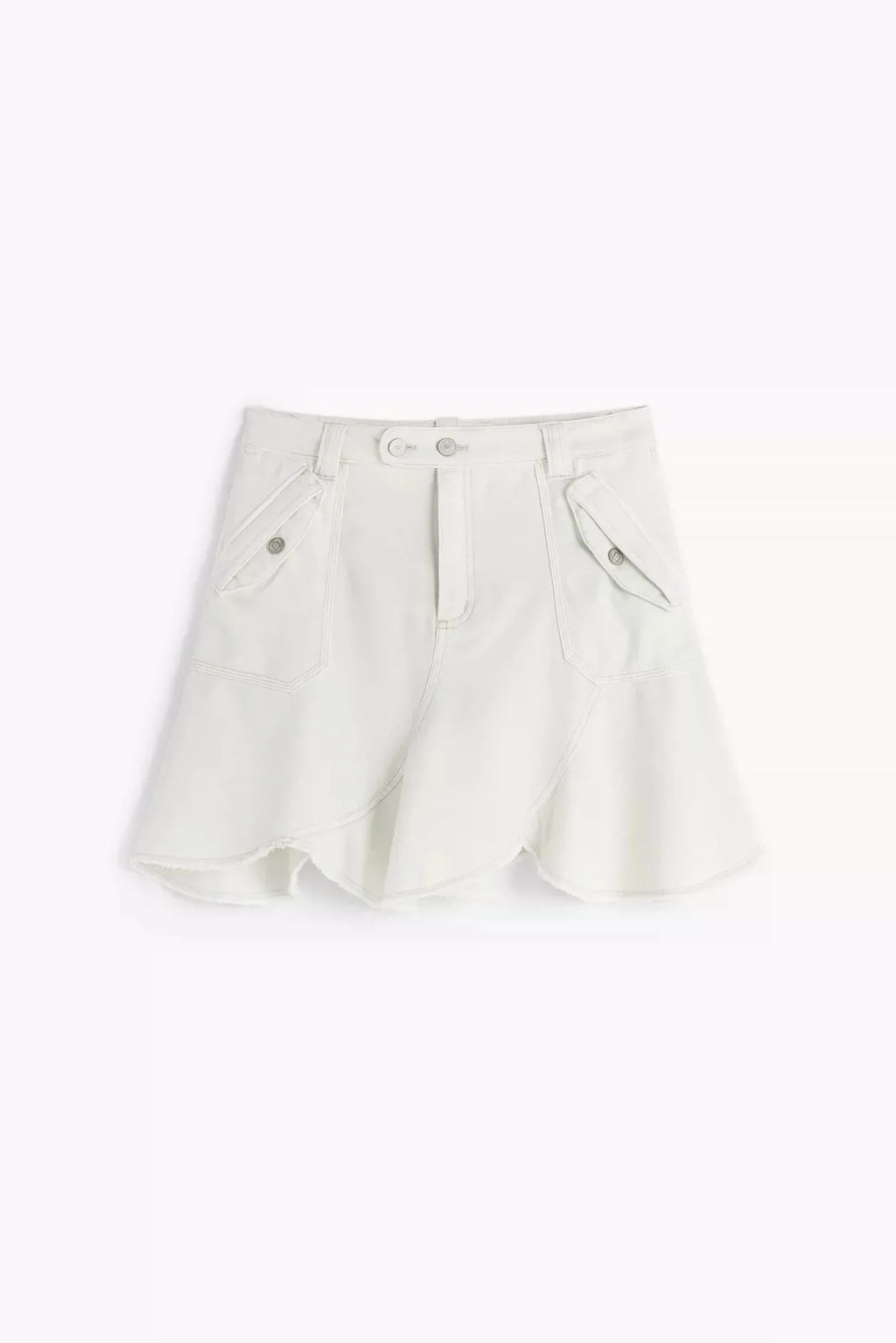 Foreign Trade Spain Original Denim Skirt Sand Washed Irregular Design Mini Short Skirt Summer New Product