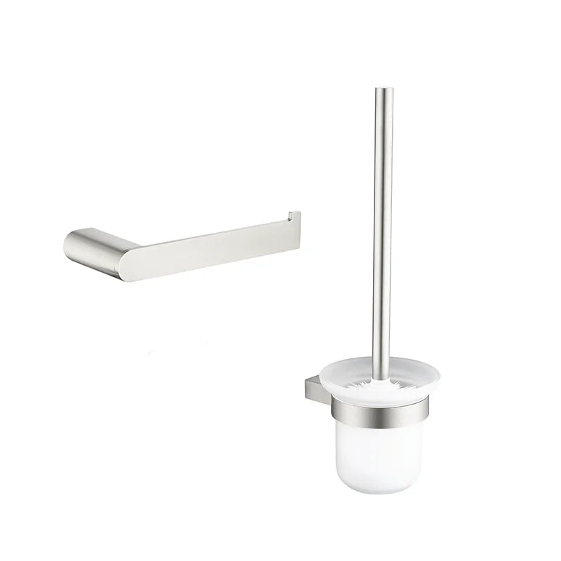 Bathroom Hardware Set Stainless Steel Bathroom Accessories Set Wall Mounted Towel Bar Towel Ring Toilet Paper Roll Holder Set