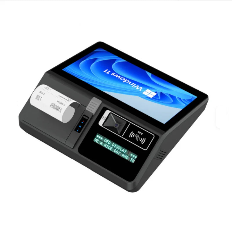 11.6inch Desktop /Wall-mounted Windows & Android Cash Register POS Systems with 80mm Autocutter Thermal Receipt & Label Printer