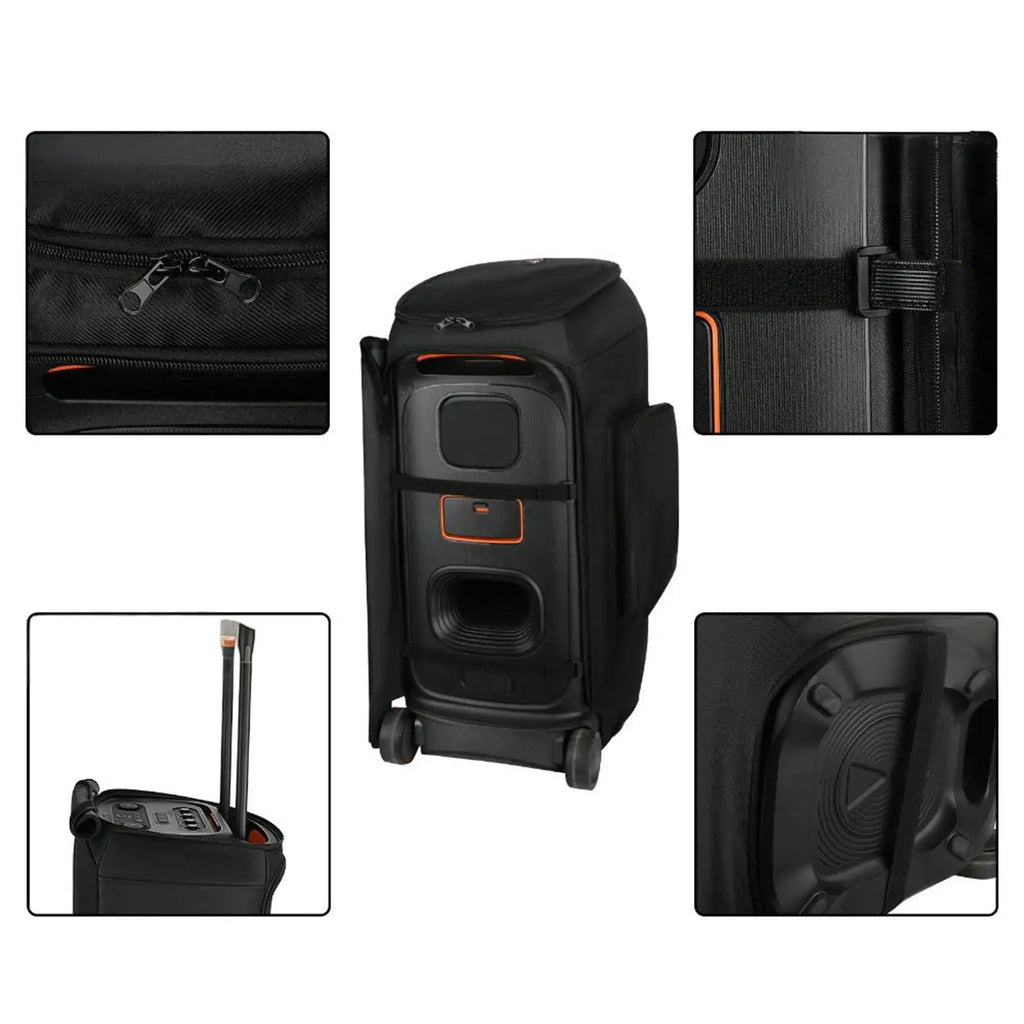 Speaker Protective Cover Case Nylon Fabric with Side Pockets, Impact Resistant suitable for Stage 320, Black