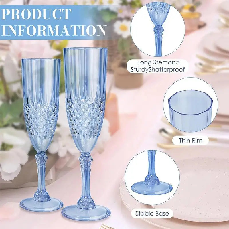 ●1Pcs Transparent Champagne Goblet High Legged Wine Glasses Cocktail Red Wine Brandy Glasses Drinkware Party Bar Wedding Gift