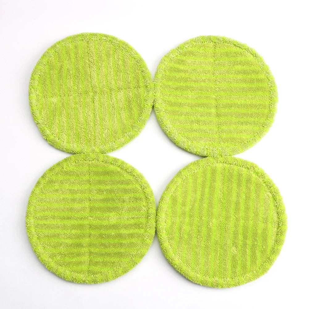 6PCS Round Wrapping Green Mopping Cloth 16cm Electric Mop Replacement Cloth Microfibre Pads Suitable For Hurricane Floating Mop