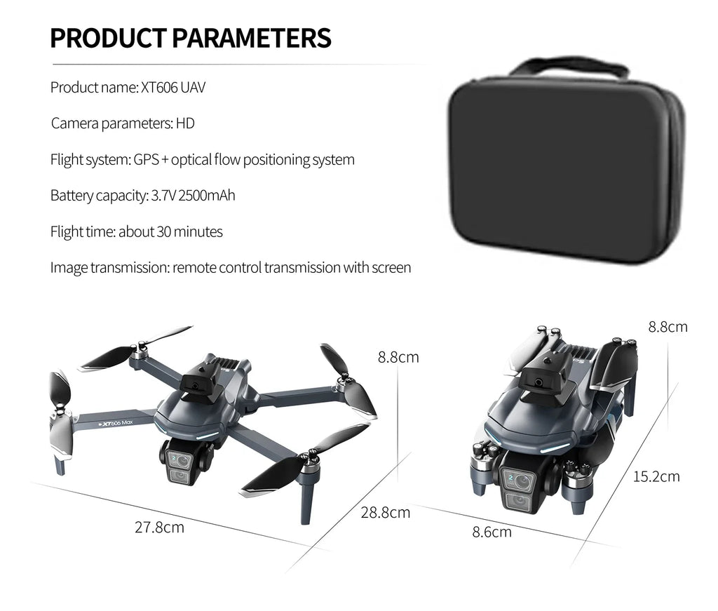 Original NEW XT606 GPS Drone 8K HD Professional dual camera 5G WIFI FPV Obstacle Avoidance Brushless RC Quadcopter Dron toys