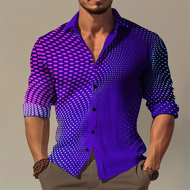Men's Tops Suit Lapel Splash Paint Shirt Fashion Men's Luxury Casual Sports Light Comfort Soft Designer Design New Style 2027