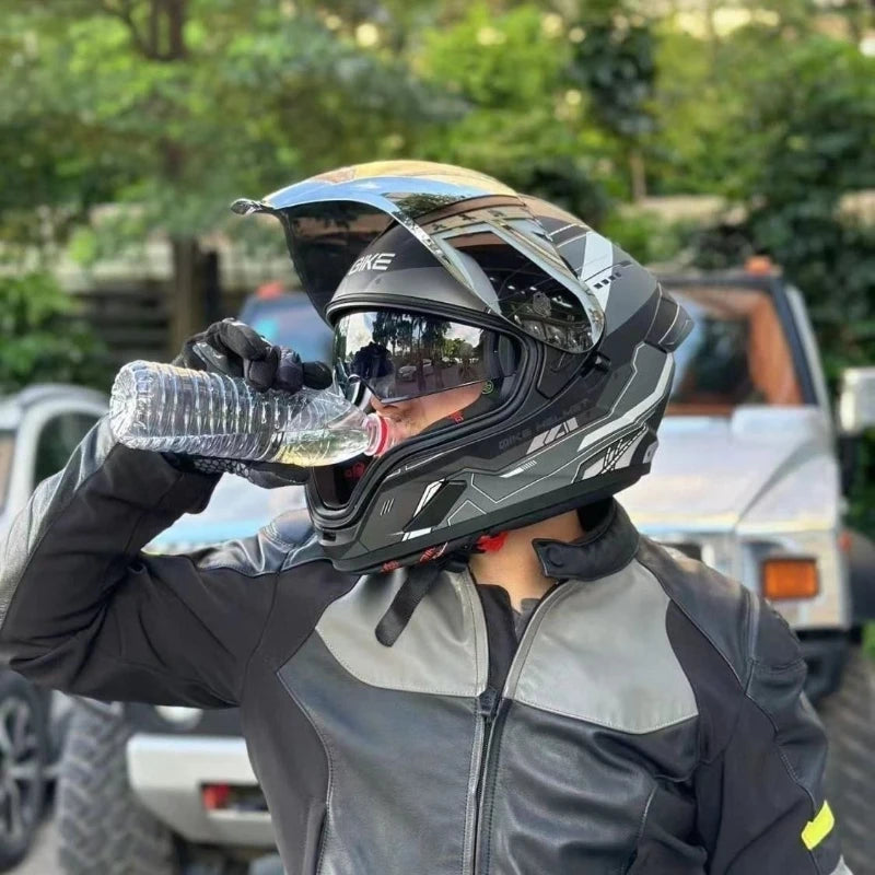 Motorcycle Flip Up Helmet Dual Sunvisor DOT Cascos Full Face Helmet for Adventure Motorcycle Street Sport Bike Helmet  M-XXL