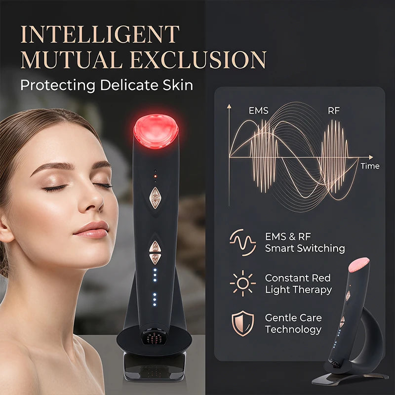 Lesen beauty Multifunction Skin care Device Pro Hot Compress Skin Care LED Light Therapy EMS Face Lifting Beauty Massager beauty