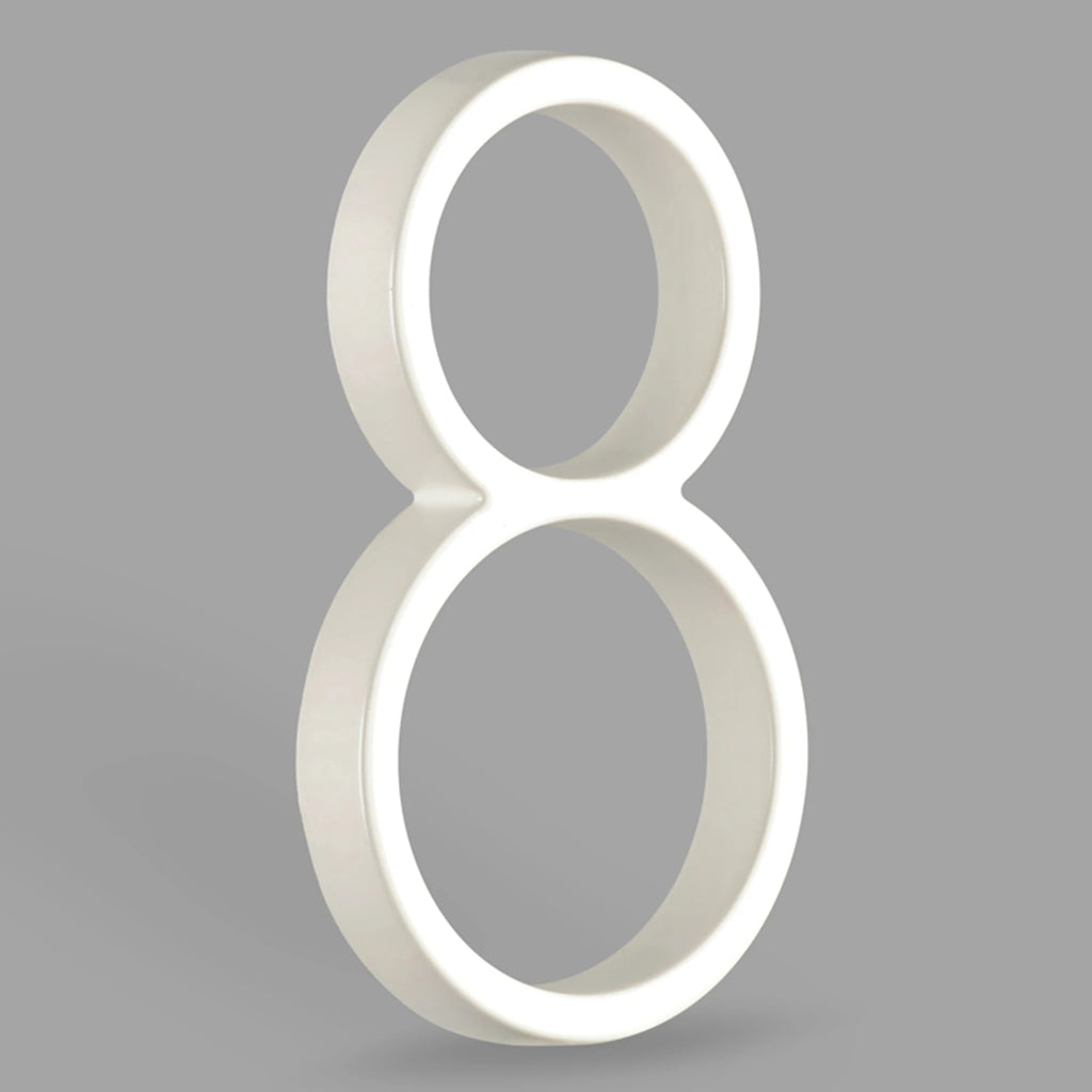 1pc 125mm Floating House Number Outdoor 5 inch White Aluminum Alloy Apartment Door Numbers Mailbox Address Sign #0-9 With Screws