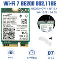 WiFi 7 For BE200 Wireless Network Card Bluetooth 5.4 WiFi BE200NGW NGFF Adapter 802.11AX 2.4G/5G/6GHz for Win10/11 PC