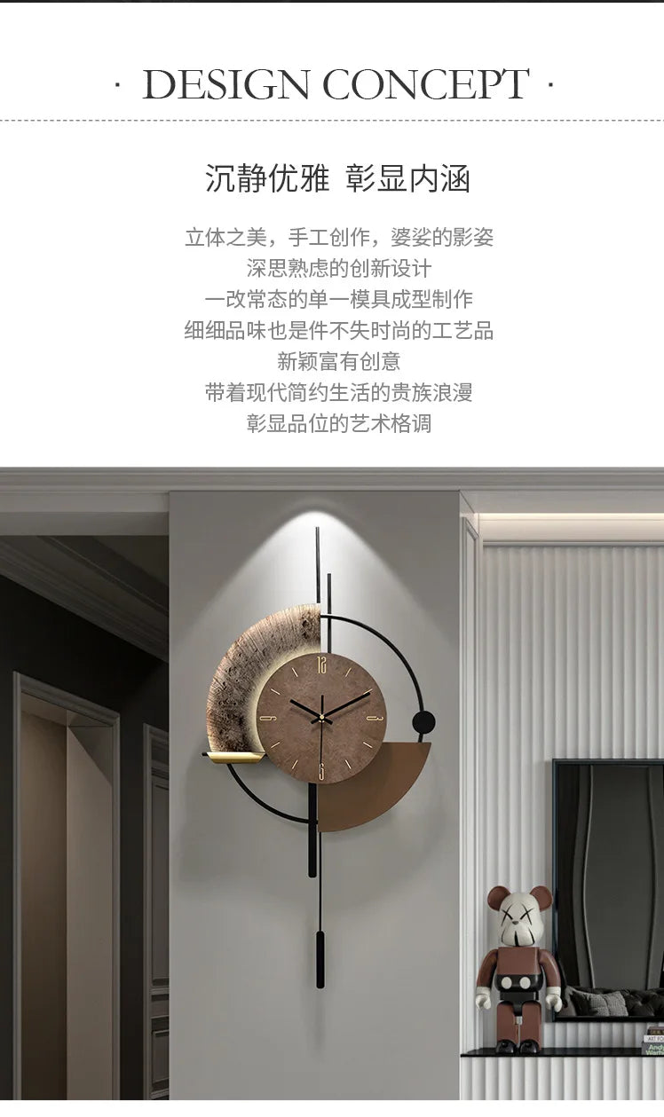 Modern Minimalist Living Room Home Wall Clocks TV Background Decoration Wall Clock Modern Design Home Decor