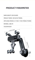 Gravity Car Phone Holder Car Air Vent Phone Mount Universal Shockproof Holder Mount  Clip